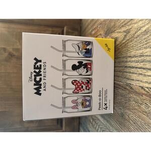 Mickey and Friends Peek-a-Boo Tumbler Glasses with Lids and Straws - Set of 4